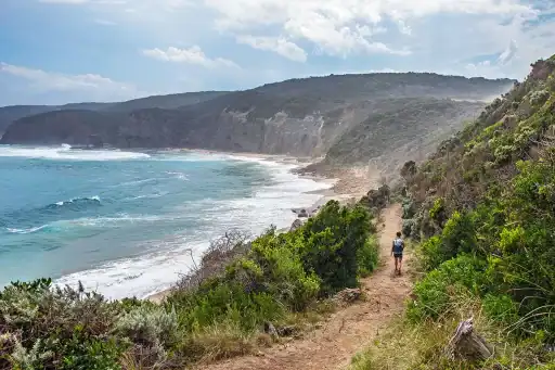 A hiker exploring the Great Ocean Walk