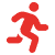Red running man icon